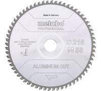 METABO 628443000 - Hoja de sierra MKS Aluminium Cut Prof para aluminio 216x30 mmDientes Z58 FZ/TZ 5º negativo