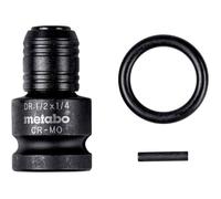 Metabo 628837000 - Adaptador de impacto (1/2", 3 piezas, incluye anillo de seguridad + lápiz, para herramienta de inserción resistente a impactos con mango de 1/4", 630231000, color negro