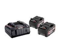 Metabo 685051380 - Juego básico de 2 baterías de Litio de 5,2 Ah con Cargador rápido ASC 145 (18 V)