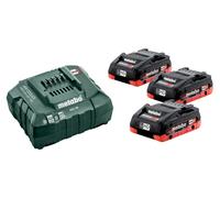 METABO MÁQUINAS - Basic-Set 3X LiHD 4,0 Ah + Cargador ASC 55