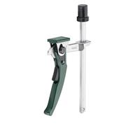 metabo Abrazadera vertical de liberación rápida para mesa multifunción, perforación de 20 mm, 155 mm de envergadura, 70 mm de extensión, fuerza de sujeción de 1700 N. Fijación rápida gracias a la