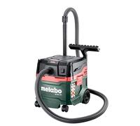 metabo AS 20 L PC, Aspirador Seco y Húmedo de 20l con PressClean | Incluye juego de accesorios, manguera, tubos y boquillas, diseño ligero para uso móvil en obras y talleres, Clase L