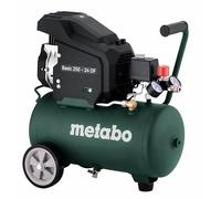 Metabo Basic 601523000 - Compresor (250-24 W (con acoplamiento rápido universal, protección contra sobrecarga, compresor de pistón lubricado con aceite, accesorios de taller)