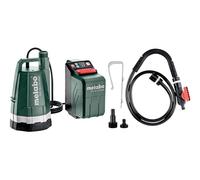 Metabo Bomba Sumergible Barriles de Lluvia a Batería 18V Potente y Versátil Caudal Máximo 2200L/h Inmersión 2m Altura 22m Compacta y Eficiente