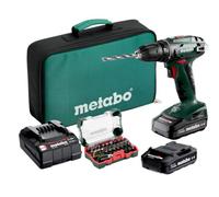 metabo BS 18, Taladro Atornillador Inalámbrico 18V para Bricolaje | Taladro compacto de 18V, incluye portabrocas de sujeción rápida, sin batería ni cargador, peso ligero de 1.3 kg