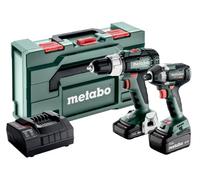 metabo Combo Set 2.8.6 18V, Taladro Percutor SB 18 L y Atornillador SSD 18 | Kit con SSD 18 LT 200 BL, 200 Nm, 2 Baterías Li-Power 2.0/4.0Ah, Cargador ASC 55 Air Cooled y Maletín MetaBOX 145L