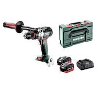 metabo Destornillador de impacto de batería SB 18 LTX BL I - 18 V sin escobillas, CAS, 130 Nm, madera de 68 mm, mampostería de 16 mm - función de impulso, LED, carcasa de aluminio - incluye 2 baterías