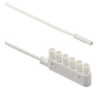 metabo Elektra-Cable alargador Mini Enchufe con Divisor de 6 vías, 230 V, Longitud, plástico, Color Blanco, Plateado, 6-fach 2000 mm