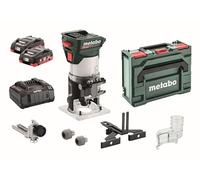 metabo FMV 18 LTX BL 8 - Fresadora de bordes con batería, sin escobillas, 18 V, 2 baterías LiHD de 4 Ah