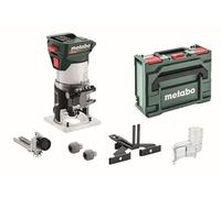 metabo Fresadora de bordes con batería FMV 18 LTX BL 8-18V, motor sin escobillas, 4800-29000 rpm, pinza de sujeción de 6/8 mm, metaBOX 145 L, ajuste preciso de profundidad, ergonómico, para madera y