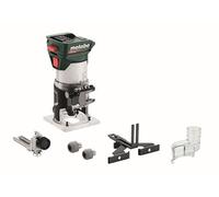 Metabo Fresadora de Bordes con Batería Motor Sin Escobillas Ajuste Preciso Ergonomía, 6/8 mm, 29000 RPM, Control de Velocidad Variable, para Madera y Más