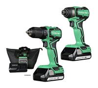 Metabo HPT KC18DDX - Kit combinado de taladro inalámbrico y destornillador de impacto de 18 V | Subcompacto | Motor sin escobillas | Baterías de iones de litio | Garantía de herramientas de por vida |