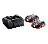 metabo Juego de Cargador ASC 55 Air Cooled y 2 Baterías LiHD 18V 4.0Ah