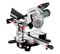 metabo KGS 254 M Sierra de Inglete y Tracción, Corte Preciso y Disco 254 mm | Incluye Precision Cut Line LED, fundición de aluminio, función de tracción para cortes anchos y disco de sierra de 254 mm