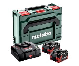 metabo Kit básico - 2 baterías LiHDX de 8,0 Ah, Cargador rápido ASC 290, metaBOX 145 - Potente, Duradero, tecnología de batería de 18 V - Ideal para Profesionales