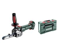metabo Limas de cinta con batería BFVB LTX BL 90-18V, ancho de banda de lijado de 6 a 19 mm, motor sin escobillas, velocidad variable, brazo de lijado fino, trabajo en metal, para un lijado preciso