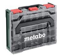 metabo metaBOX 100 S Organizer - 7,2 l de volumen del maletín - Robusto maletín surtido con 15 cajas de uso, tapa transparente, apilable, protección IP43, almacenamiento de piezas pequeñas y