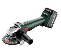 Metabo Mini Amoladora a Batería W 18 7-125 (18 V, Ø del Disco 125 mm, 8500 rpm, Sistema de Arranque Suave Softstart, Incluye 2 Baterías Li Power de 4.0 Ah + Cargador)