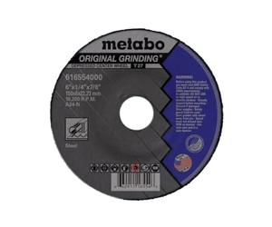 Metabo Muela abrasiva original de 9 pulgadas | Tipo 27 | 9 x 1/4 x 7/8 pulgadas | A24N | Óxido de aluminio | Resultados rápidos y fiables | Acero, acero inoxidable | US616572000
