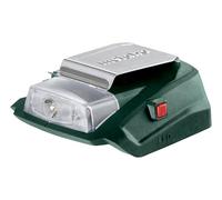 Metabo PA 14.4-18 LED-USB | Cargador portátil de 12 V, 2 puertos USB, protección contra sobrecalentamiento, para baterías CAS, sin batería ni cargador