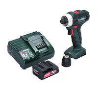 Metabo PowerMaxx BS 12 601036000 - Taladro atornillador inalámbrico (12 V/2,0 Ah y cargador SC 30, con portabrocas de sujeción rápida, gancho para cinturón y Bitdepot-novedad 2021)