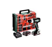 Metabo SB 614053710 - Juego de brocas de impacto inalámbricas, 18 L, incluye batería (18 V, 2 baterías LiPOWER de 2 Ah, diámetro del taladro 13 mm/36 mm, peso 1,6 kg)