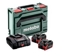 metabo Kit básico - 2 baterías LiHDX de 8,0 Ah, Cargador rápido ASC 290, metaBOX 145 - Potente, Duradero, tecnología de batería de 18 V - Ideal para Profesionales
