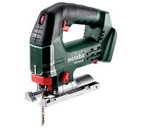 metabo Sierra de calar inalámbrica STB 18 L 90-18 V, CAS, profundidad de corte de 90 mm, carrera de péndulo de 4 vías, cambio de hoja de sierra sin herramientas, agarre suave, función de soplado de