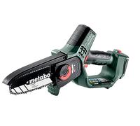 Metabo 600856850 - Sierra de leña con batería (sin batería, motosierra pequeña de 15 cm, sin metaBox, sierra de jardín)