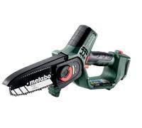 Metabo 600856850 - Sierra de leña con batería (sin batería, motosierra pequeña de 15 cm, sin metaBox, sierra de jardín)