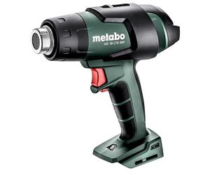metabo Soplador de Aire Caliente inalámbrico HG 18 LTX 500, 18 V, Solo | Calienta a 300 grados en 5 segundos, incluye reflector y boquilla reductora, 2 niveles, LED, sin batería ni cargador