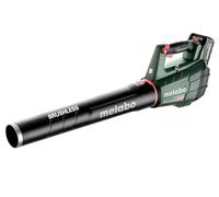 Metabo Soplador de hojas LB 18 LTX BL (con 2 baterías de 5,2 Ah / 18 V, elimina hojas y suciedad, velocidad del aire de 150 km/h, con gancho para colgar, herramientas de jardín), color azul