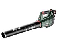 Metabo Soplador de hojas LB 18 LTX BL (con 2 baterías de 5,2 Ah / 18 V, elimina hojas y suciedad, velocidad del aire de 150 km/h, con gancho para colgar, herramientas de jardín), color azul