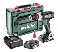 metabo Taladro atornillador inalámbrico BS 18 L Quick - 18 V, 60 Nm par - Protección contra sobrecarga, compacto y potente, portabrocas de cambio rápido, gancho para cinturón - Incluye soporte para