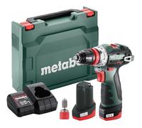 metabo Taladro atornillador inalámbrico PowerMaxx BS 12 BL Q - 12 V, sin escobillas, portabrocas de liberación rápida, compacto y potente para bricolaje y profesionales - Incluye soporte de puntas, 2