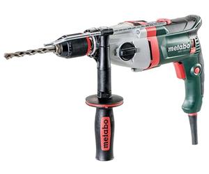 metabo Taladro percutor SBEV 1300-2 S - 1300 W, 2 velocidades, 44 Nm - Vario-velocímetro Constamatic, carcasa de aluminio, motor maratón, acoplamiento de seguridad, para hormigón, acero, madera