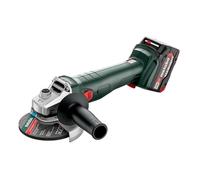 Metabo W 18 L 9-125 Quick Amoladora Angular de Batería 18V, Disco 125 mm, 8500 RPM, Motor sin Escobillas, 5.2 Ah, Incluye 2 Baterías