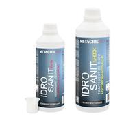 Metacril Pro kit de 2 piezas, Idro Sanit Forte 500ml + Idro Sanit Shock 1Lt + dosificador graduado, para la limpieza del sistema de hidromasaje
