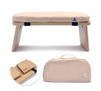 metaFox Banco de meditación | Taburete plegable de bambú con cojín y bolsa de transporte | Para tu práctica de atención plena y meditación | Alternativa al cojín de meditación… (crema, S)
