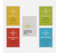 metaFox Stattys - Juego de tarjetas espaciales de diseño de modelo empresarial, más de 30 tarjetas reutilizables para talleres de estrategia, modelo de negocios de lona e innovación, herramienta de