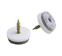 Metafranc 644216 644216-Tacos de fieltro (diámetro, tornillos, 8 unidades), color blanco, Ø 20 mm (8 Stück)