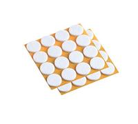Metafranc 645026 645026-Protectores de fieltro diámetro, autoadhesivos, unidades, color blanco, Ø 17 mm (20 Stück)