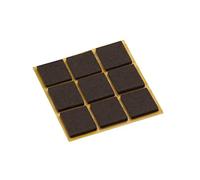 Metafranc 645146 645146-Protectores de fieltro, autoadhesivos, 9 unidades, color marrón, 25 x 25 mm (9 Stück)