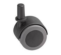 Metafranc 800320 Rueda Doble diámetro, Varilla y Manguito, TPR, rodamiento de Deslizamiento, Negro, Ø 50 mm