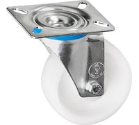 Metafranc 800720 Rueda giratoria diámetro, 102 x 80 mm, Poliamida, rodamiento de Deslizamiento, Blanco, Ø 100 mm