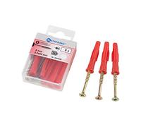 Metafranc 953000 953000-Surtido de Tacos y Tornillos (16 Piezas, para la fijación de Materiales de construcción completos y Huecos), Rojo, Ø 8 mm