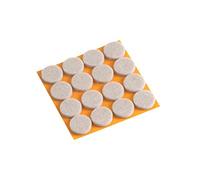 Metafranc TopSoft 644796 - Protectores de fieltro para muebles y sillas (17 mm de diámetro, autoadhesivos, 16 unidades), color beige