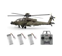 MetaHrystynx Helicóptero C170 AH-64D 6CH RC, escala 1/48 2.4G, avión militar sin escobillas con posicionamiento de flujo óptico, vuelo invertido con una sola tecla y retención de altitud, regalo para