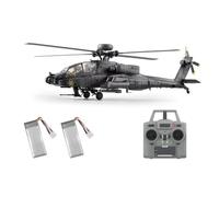 MetaHrystynx Helicóptero C170 AH-64D 6CH RC, escala 1/48 2.4G, avión militar sin escobillas con posicionamiento de flujo óptico, vuelo invertido con una tecla y retención de altitud, regalo para