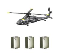 MetaHrystynx Helicóptero RC UH-60, modelo de helicóptero RC de 2.4G 5CH con retención de altitud barométrica, posicionamiento de flujo óptico, vuelo invertido de una tecla para principiantes (RTF/gris